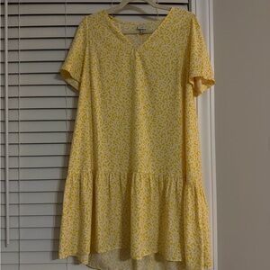 A New Day V-Neck Yellow and White Dress